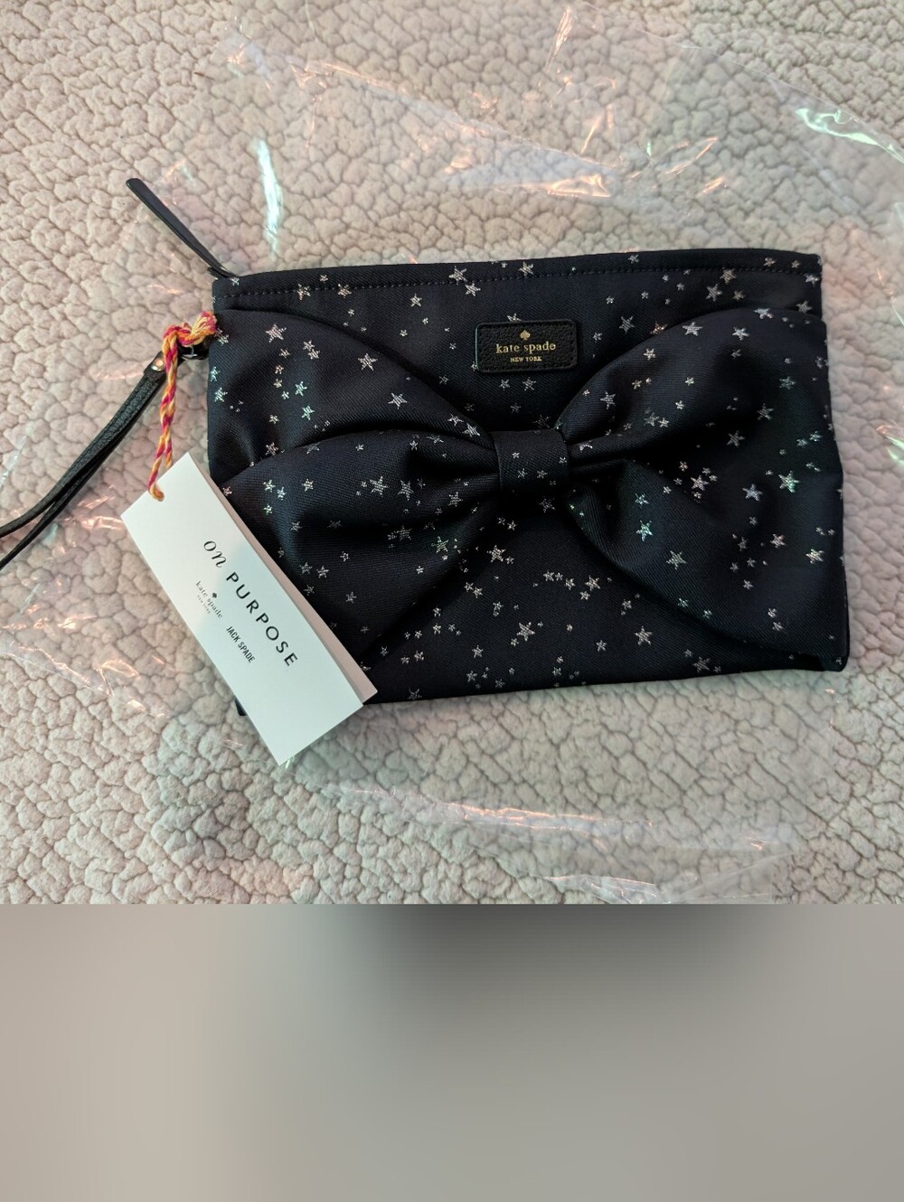 Nwt Kate Spade Starry Night Fabric Wristlet